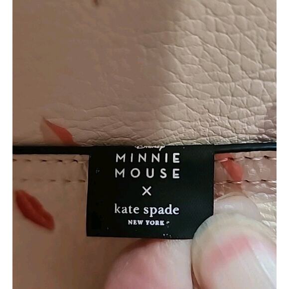 Kate Spade Disney Minnie Mouse Pink Leather Reversible Large Tote Lip Stick Kiss - Picture 7 of 16